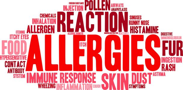 Αλλεργίες λέξη σύννεφο - Διάνυσμα, εικόνα