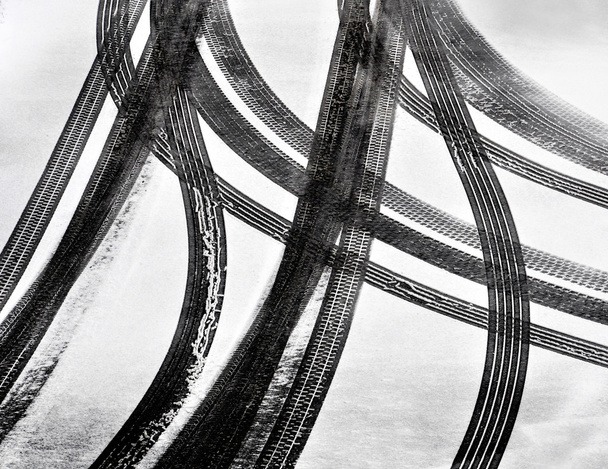 Tracks of car tires - Photo, Image