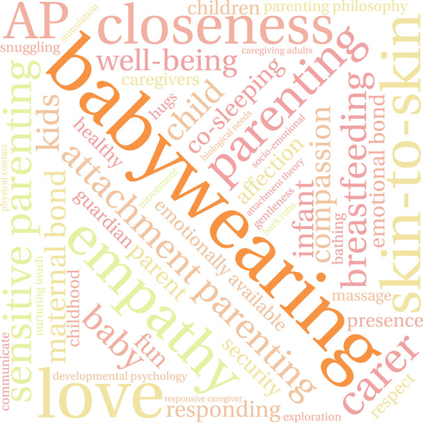 Babywearing palavra nuvem - Vetor, Imagem