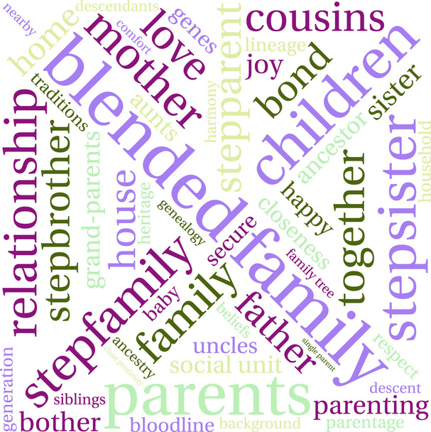 Blended Família Word Cloud
 - Vetor, Imagem