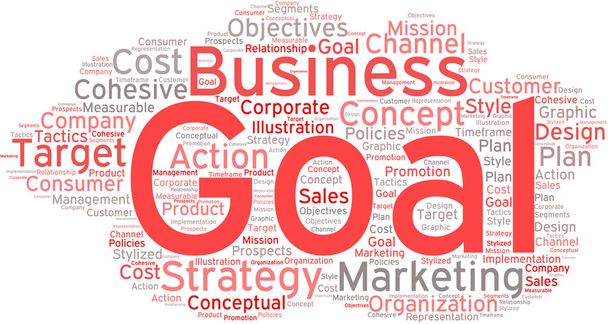 ビジネス目標の単語の雲 - ベクター画像