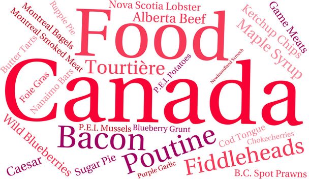 Kanada potraviny slovo mrak - Vektor, obrázek