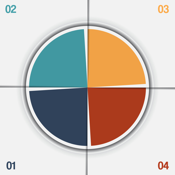 Infographic Pie chart template 4 positions - 写真・画像
