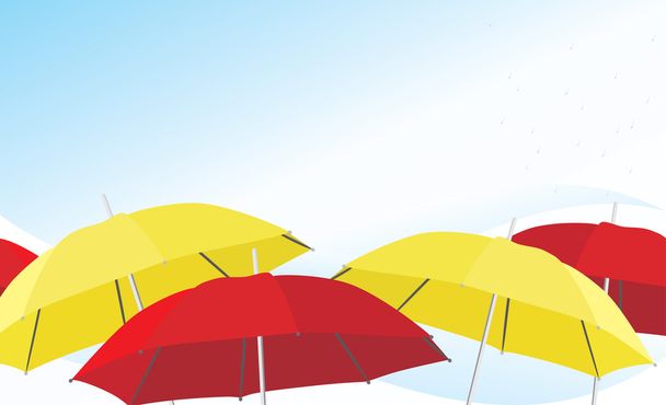 Umbrella and raindrops. Background - Vector, Imagen
