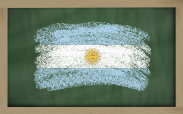Festett krétával táblára Argentína nemzeti zászlaja - Fotó, kép