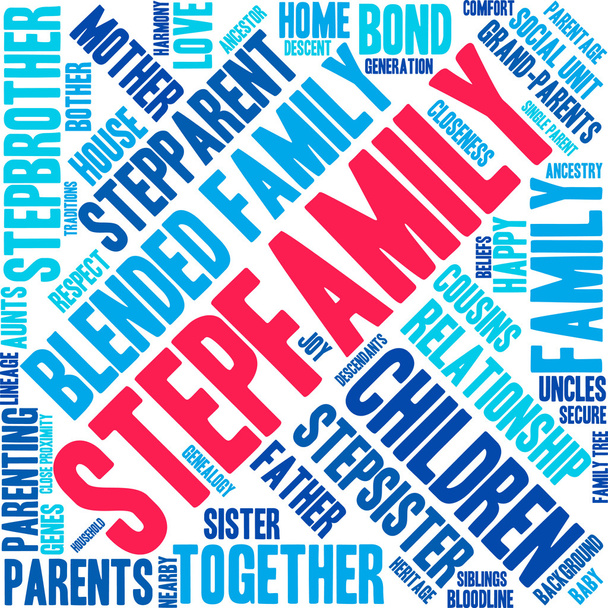 Wortwolke Stieffamilie - Vektor, Bild