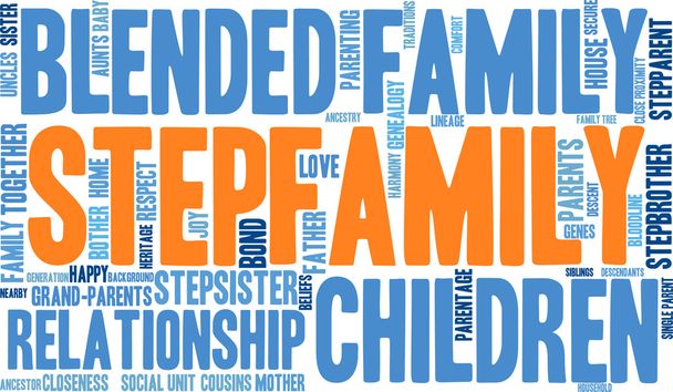 Stepfamily szó felhő - Vektor, kép