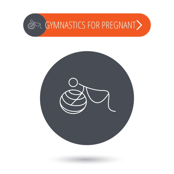 Gymnastic for pregnant icon. Pilates fitness. - Vector, afbeelding