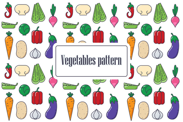 Set of vegetables flat vector - Vector, Image