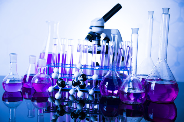 Laboratory glass, Chemistry science concept - Foto, imagen