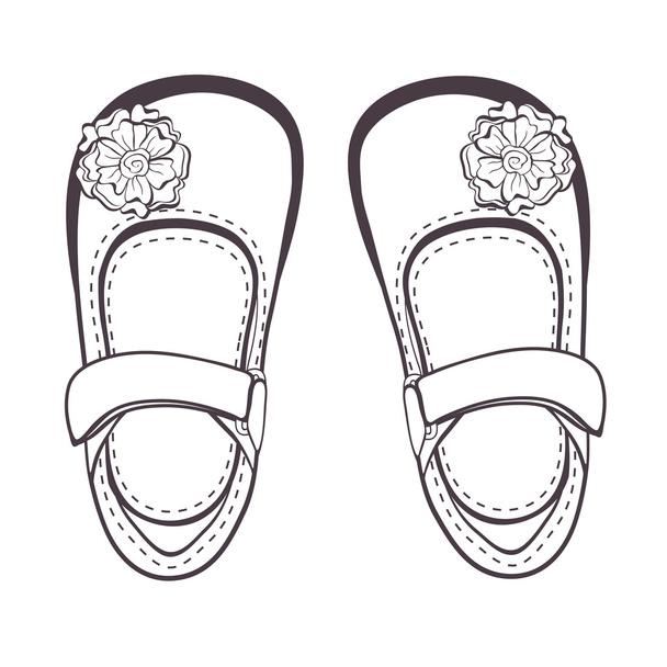 Illustration of beautiful baby girl shoes - Vector, afbeelding