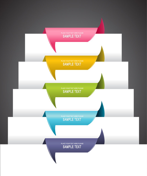 Set of colorful ribbons over the paper. - Vector, imagen