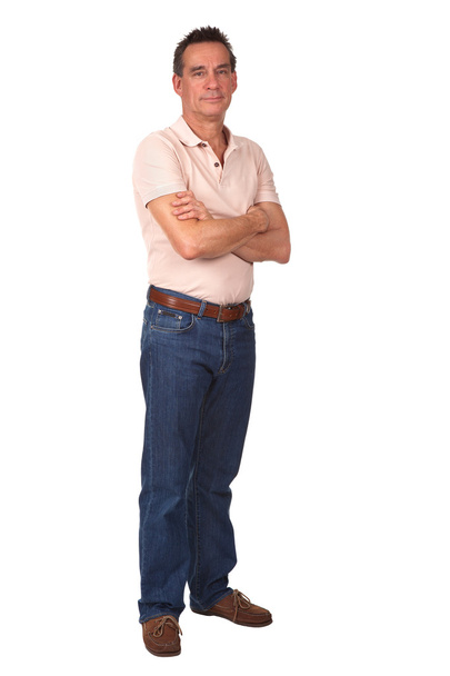 Full Length Portrait of Smiling Man with Arms Folded - Фото, изображение