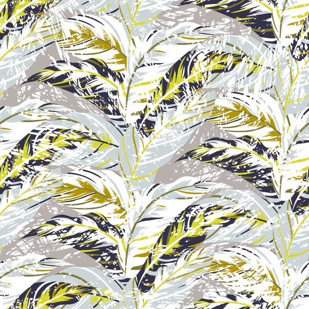 Tropical floral pattern - Wektor, obraz