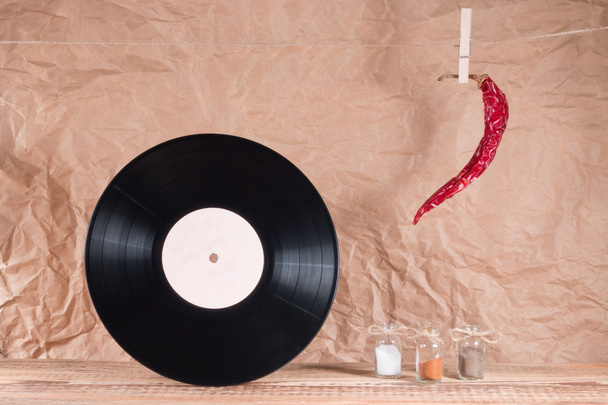 plate and chili peppers - 写真・画像
