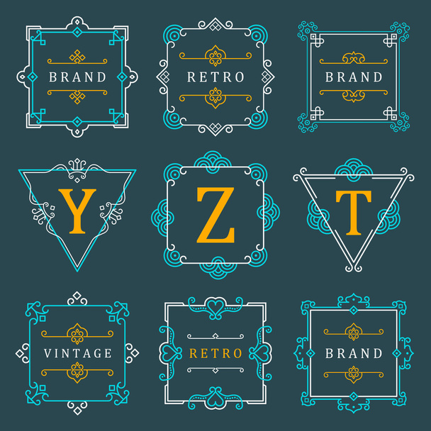 Set Luxury Logos and Monogram Template - Vektor, kép