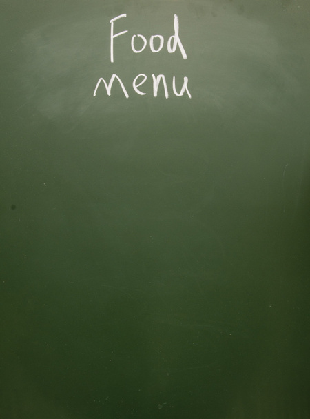 voedsel menu geschreven met krijt op blackboard - Foto, afbeelding