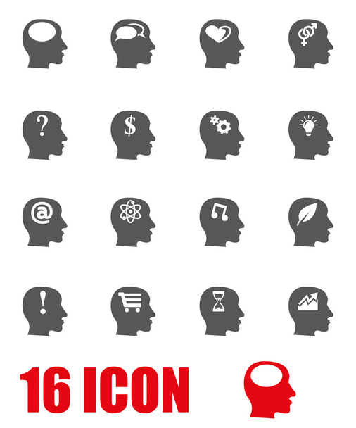 Conjunto de iconos de pensamientos vectores grises
 - Vector, imagen