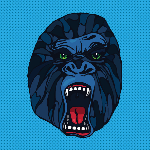 Grommende gorilla-tatoeage - Vector, afbeelding
