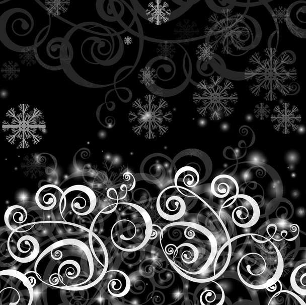 Elegant christmas black and white background - Vettoriali, immagini