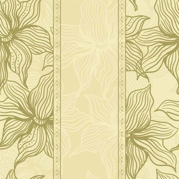 Flower seamless background design - Vector, imagen