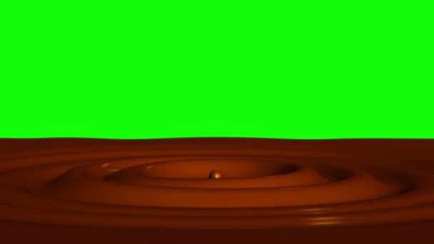 Drop of chocolate with the focus effect (drop 1) on the green screen - Footage, Video