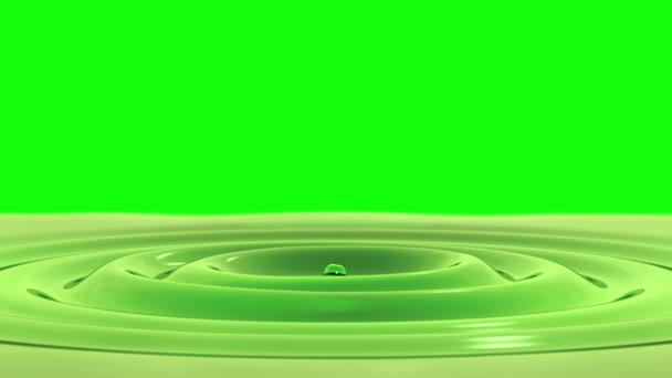 Pokles o apple juice makra s efektem zaměřit (kapka 1) na zelené obrazovce - Záběry, video