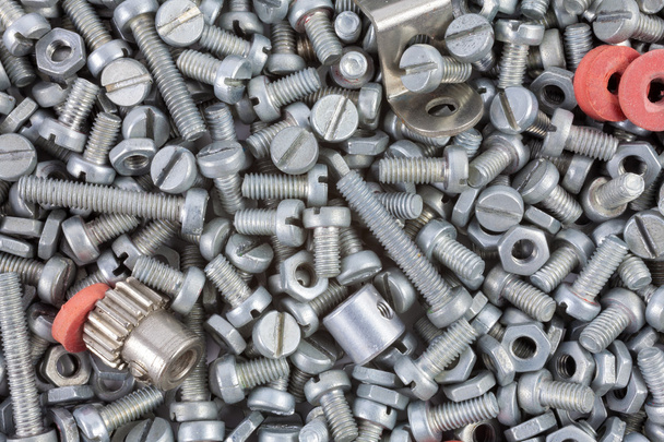 Nuts and bolts as industrial background - Photo, Image