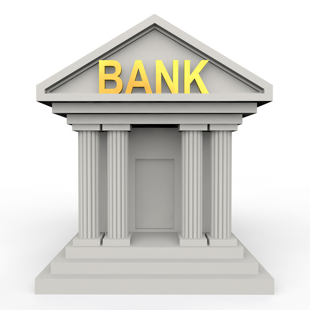 3D koncepcionális bank épülete - Fotó, kép