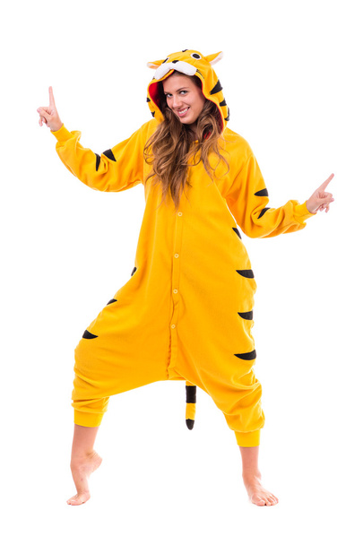 Girl dressed as a tiger - Φωτογραφία, εικόνα