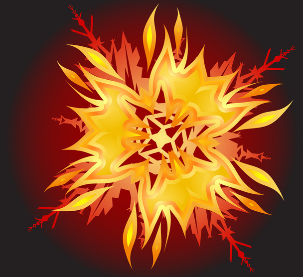 Snowflake on fire background - Vector, Image