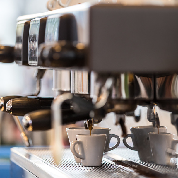 Professional coffee machine making espresso. - Valokuva, kuva