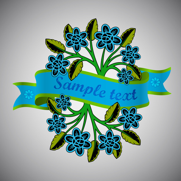 Background, Label with Floral Theme - Vetor, Imagem