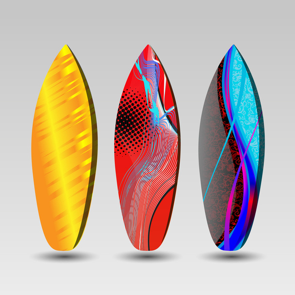 Surfboards Design with Abstract Pattern - Διάνυσμα, εικόνα