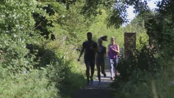 Three people running together - Materiaali, video