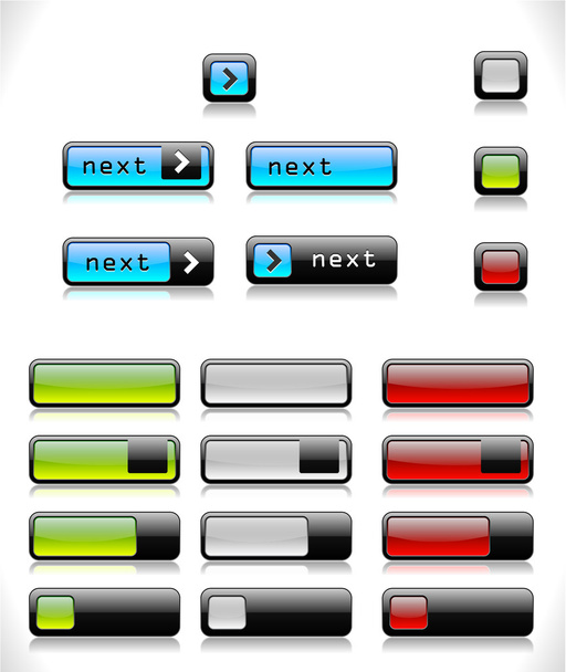Set of color web buttons - Vector, Image