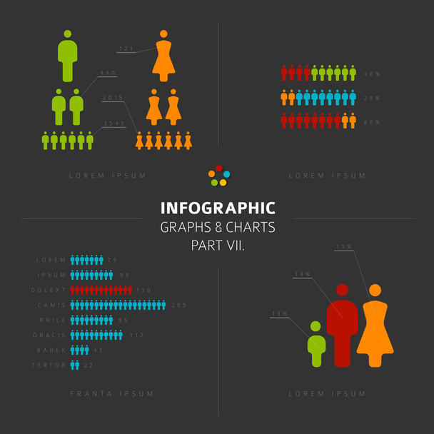 collection of Infographic people elements - Vettoriali, immagini