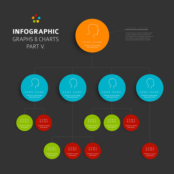 diagrama de jerarquía de infografías de diseño plano
 - Vector, Imagen