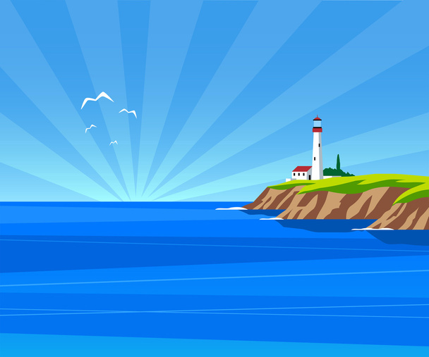 Lighthouse by day illustration - Vector, Image