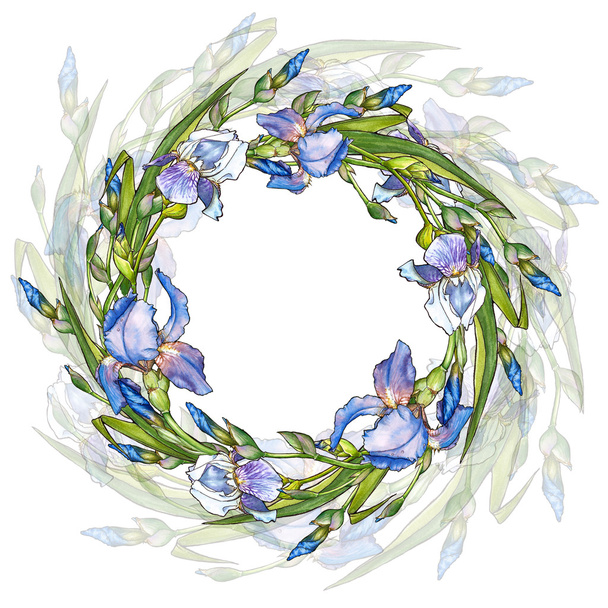 wreath with irises - Photo, Image