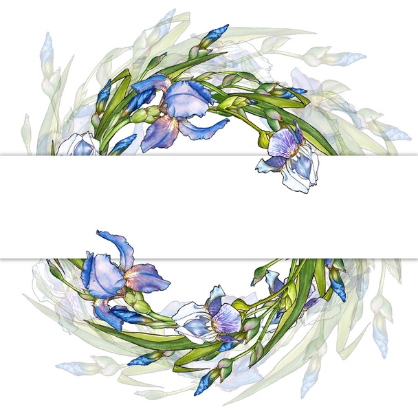 wreath with irises - Фото, зображення
