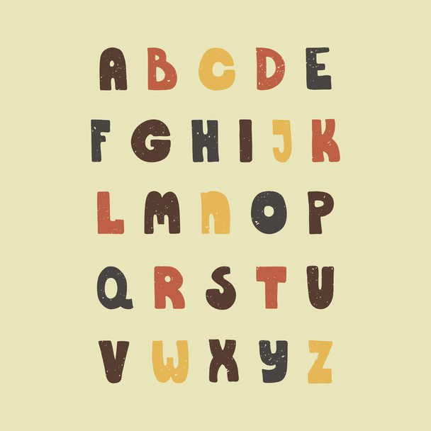 Vintage colorful alphabet - Vektor, obrázek