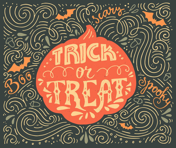 Trick or treat Halloween quote - Vetor, Imagem
