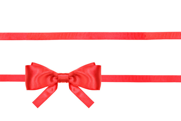red satin bow knot and ribbons on white - set 23 - Photo, Image
