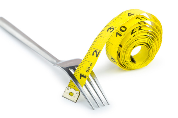 Концепция диеты с вилкой и счетчиком - Фото, изображение