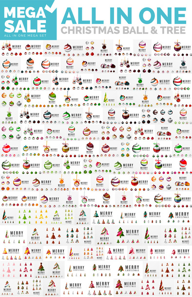 Christmas tree icon vector mega set - ベクター画像