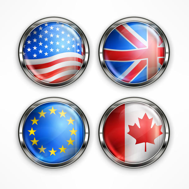 Flag round icons - Vector, Image
