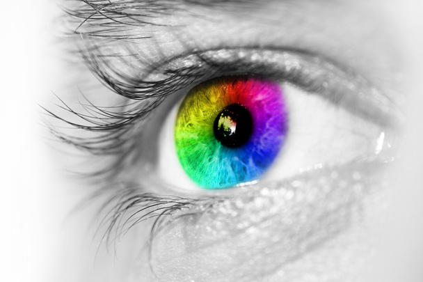 Espectro multicolor ojo macro
 - Foto, Imagen
