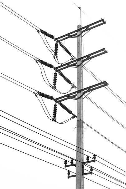 Ізольований електричний пост з лінією електропередач
 - Фото, зображення