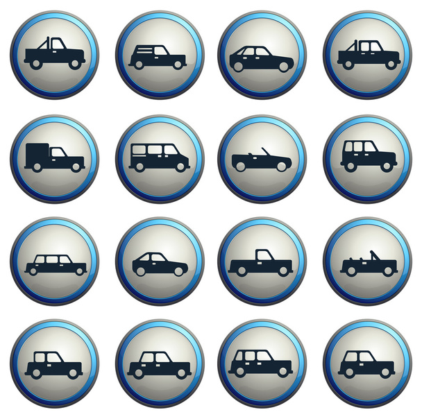 Auto's eenvoudig pictogrammen - Vector, afbeelding